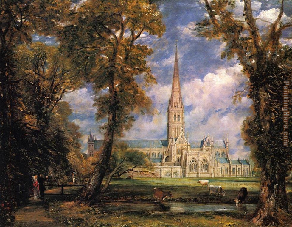 Salisbury Cathedral from the Bishops' Grounds painting - John Constable Salisbury Cathedral from the Bishops' Grounds art painting
